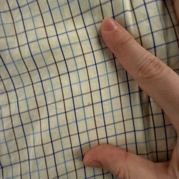 Faconnable Button Up Shirt Men Long Sleeve Yellow Check Pocket USA Made 16 XL - Picture 16 of 16